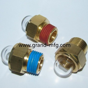 GrandMfg® Hexagon brass Oil level sight glass plugs Ölschauglas NPT Thread