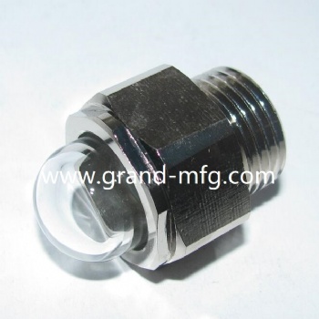 GrandMfg® Domed Hexagon Brass Oil Sight Glass plugs (NPT,BSP & Metric Thread)