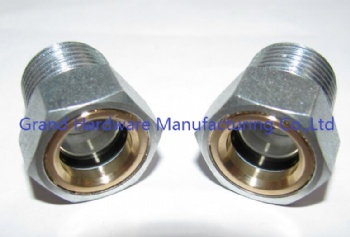 Hexagon Carbon Steel Oil level Sight Glass plugs plated(Metric Thread)