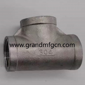 CNC precision SS304 stainless steel tee fitting connectors