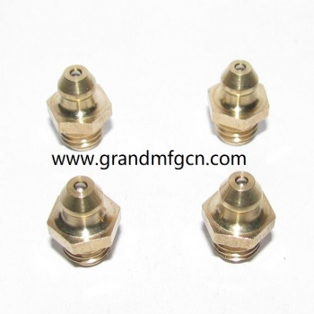 natural hex brass grease nipples M8X1.25 M10X1.25