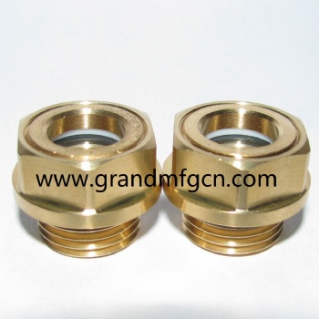 1/2'' Male Sight Glass Checks Coolant Level or Air Compressor Heavy Duty Solid Brass Sight Glass Super Transparent Glass Sight Window Glass Oil Sight Gauge Easily Threading