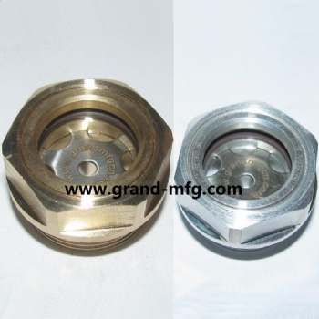 GrandMfg® Brass Oil Sight Glass and Versatile Solution for Oil Receivers and Power Transmission NPT NPTF and BSP Thread Options