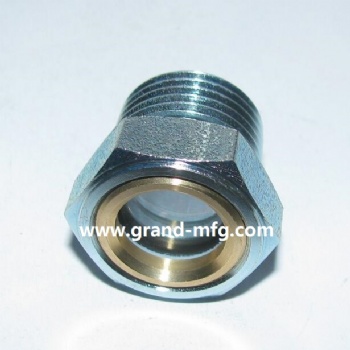 NPT 3/8 zinc plated metal pump oil level sight glass gauge