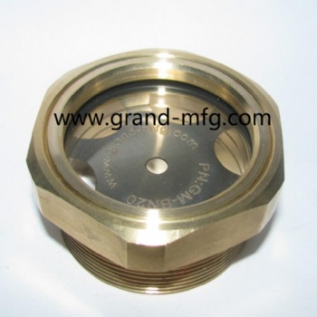 NPT2 Inch Hexagon Brass Oil Sight Glass Oil Indicator Liquid Sight Glass