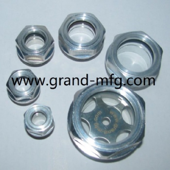 hydraulic cylinders aluminum oil sight glass oil gauge indicators BullsEye aluminum knob oil sight glass with milled head