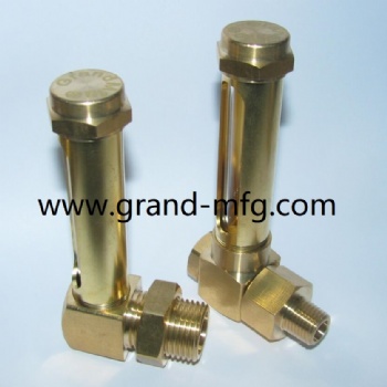 Elbow Brass Tube Oil Level Gauge With Glass Tube