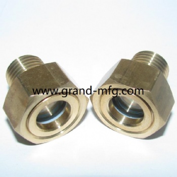 1/2'' Male Sight Glass Checks Coolant Level or Air Compressor Heavy Duty Solid Brass Sight Glass Super Transparent Glass Sight Window Glass Oil Sight Gauge Easily Threading