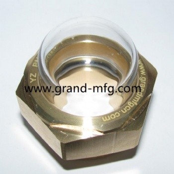 NPT1/2 Inch brass dome oil level sight glass with clear glass