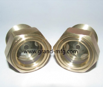 1/2 Male Sight Glass Checks Coolant Level or Air Compressor Heavy Duty Solid Brass Sight Glass Super Transparent Glass Sight Window Glass Oil Sight Gauge Easily Threading