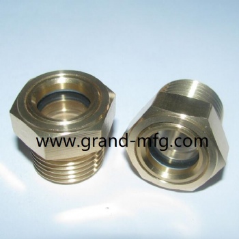 Air blowers industry NPT 1 INCH brass oil level sight glass window plugs oil level indicators