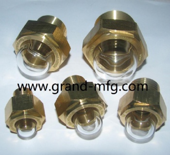 NPT 3/4寸圆顶黄铜液油观察镜油窗减速机油位器油镜